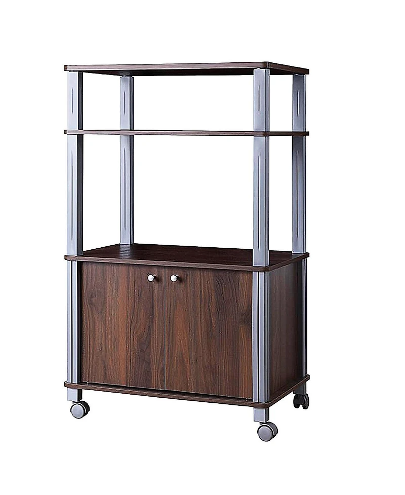 Sugift Multifunctional Rolling Kitchen Baker s Rack with 2-Tier Shelf and Cabinet