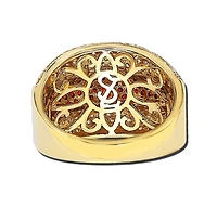 Suzy Levian New York Suzy Levian Sterling Silver Cubic Zirconia Three Row Pave Puff Ring