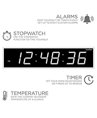 Ivation Large Digital Clock, 36" Led Wall Clock with Alarms, Timer & More