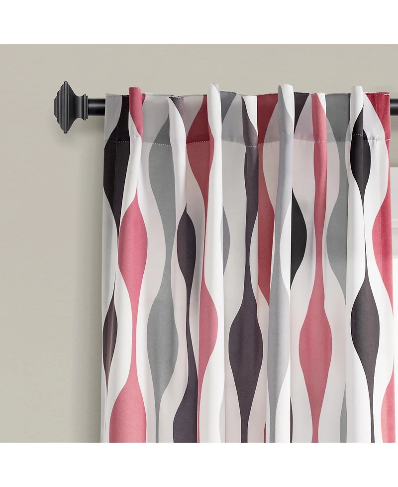 Lush Decor Mid Century Geo Light Filtering Window Curtain Panels