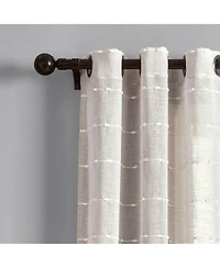 Lush Decor Farmhouse Textured Grommet Sheer Window Curtain Panels