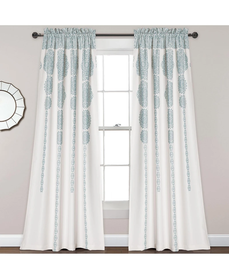 Lush Decor Stripe Medallion Light Filtering Window Curtain Panels