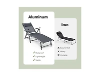 Slickblue Outdoor Aluminum Chaise Lounge Chair with Quick-Drying Fabric