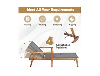 Slickblue Patio Rattan Lounge Chair with 4-Position Adjustable Backrest