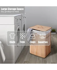 Slickblue 19-Gallon Rectangular Laundry Basket Clothes Hamper with Handles and Lid