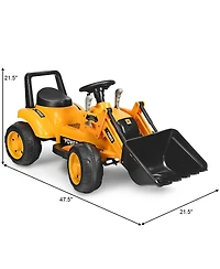 Slickblue Kids Ride On Excavator Digger 6V Battery Powered Tractor -Yellow