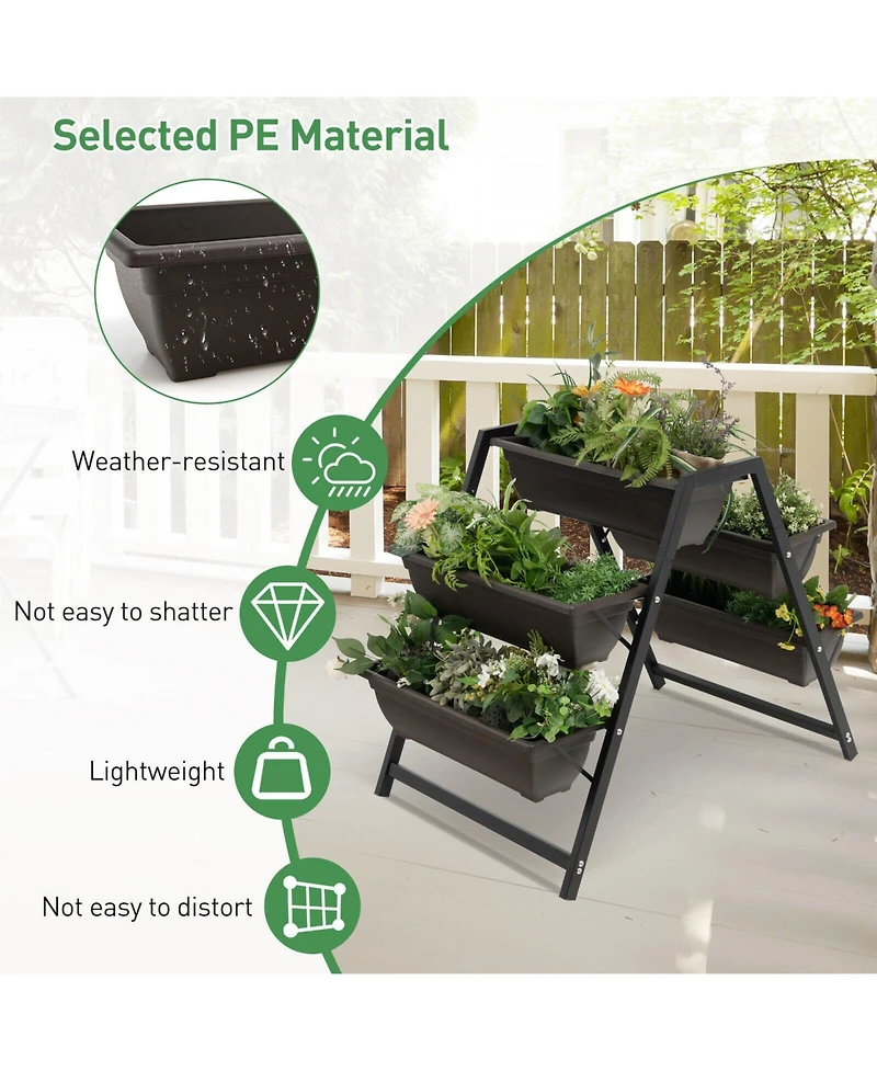 Slickblue 3-Tier Vertical Raised Garden Bed with 5 Plant Boxes