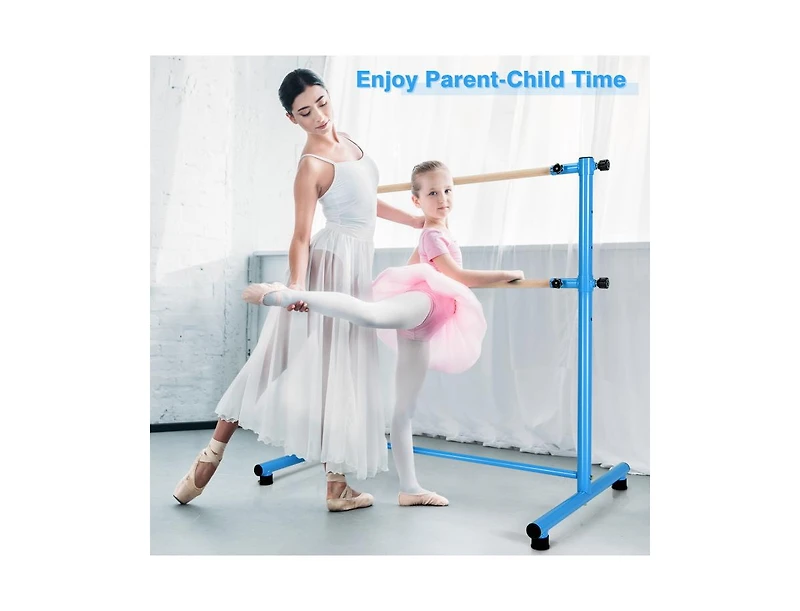 Slickblue 47 Inch Double Ballet Barre with Anti-Slip Footpads