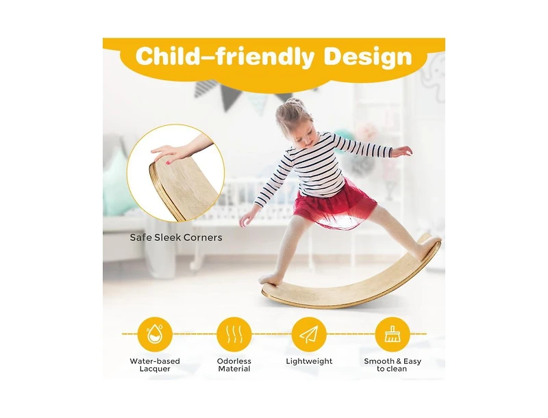 Slickblue Versatile Wobble Board for Kids and Adults - Balance Training and Exercise Tool
