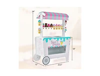 Slickblue Kid's Ice Cream Cart Playset with Display Rack and Accessories