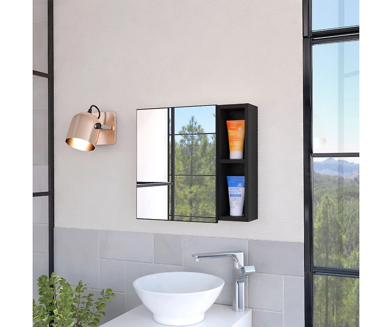 Streamdale Myrick 2-Shelf Medicine Cabinet With Mirror Wengue