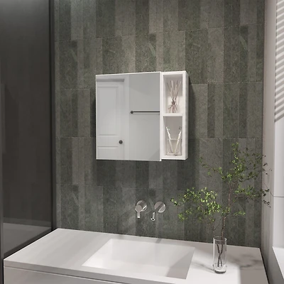 Streamdale Furniture Myrick 2-Shelf Medicine Cabinet With Mirror