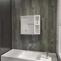 Streamdale Furniture Myrick 2-Shelf Medicine Cabinet With Mirror