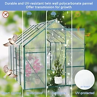 Streamdale Polycarbonate Greenhouse with Raised Base and Anchor