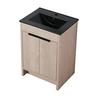 Streamdale 24" Freestanding Vanity with Ceramic Sink & Soft-Close Doors