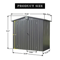 Streamdale Metal Garden Shed for Outdoor Storage, 6.5'X 4.2', with Lockable Door
