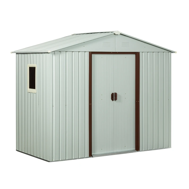 8FT X 4FT Outdoor Metal Storage Shed With Window White