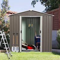 Streamdale 6FT X 5FT Outdoor Metal Storage Shed Gray