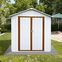 Streamdale Outdoor Storage Sheds 4FTx6FT Apex Roof White+Yellow
