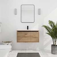 Streamdale 36 Inch Wall Mounted Bathroom Vanity With Gel Sink