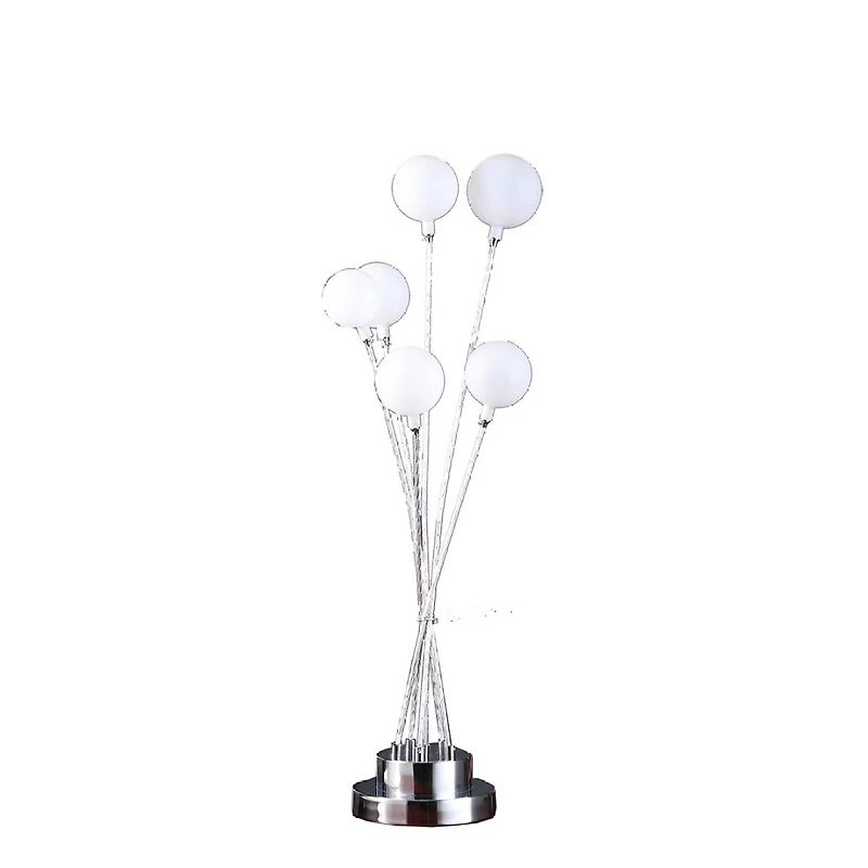 Streamdale Silver Chrome Table Lamp with 6-Light Globe
