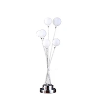 Streamdale Silver Chrome Table Lamp with 6-Light Globe