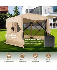 1.5 X 11.5 Ft 6-Sided Pop-up Screen House Tent With 2 Wind Panels for Camping