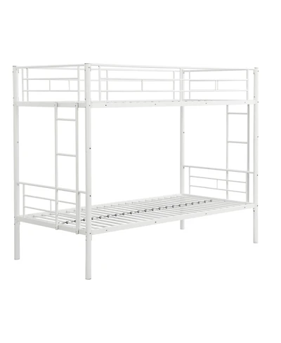 Simplie Fun Metal Bunk Bed White