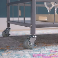 Simplie Fun Kitchen Cart White Silver