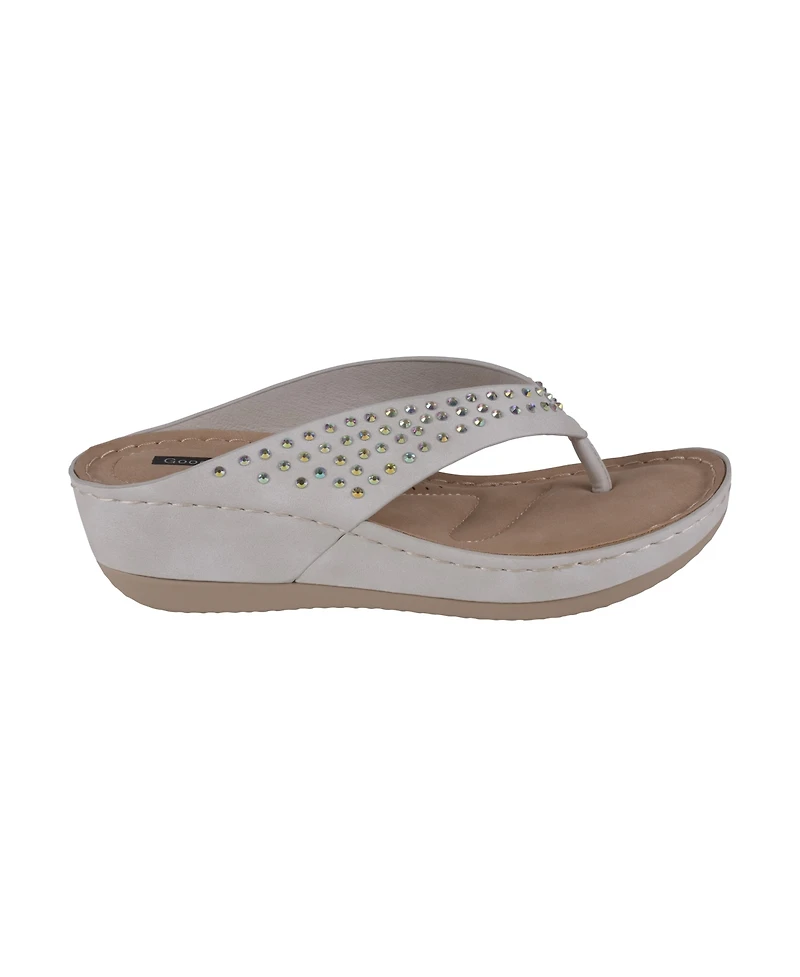 Gc Shoes Women's Tiana Embellished Comfort Wedge Sandals