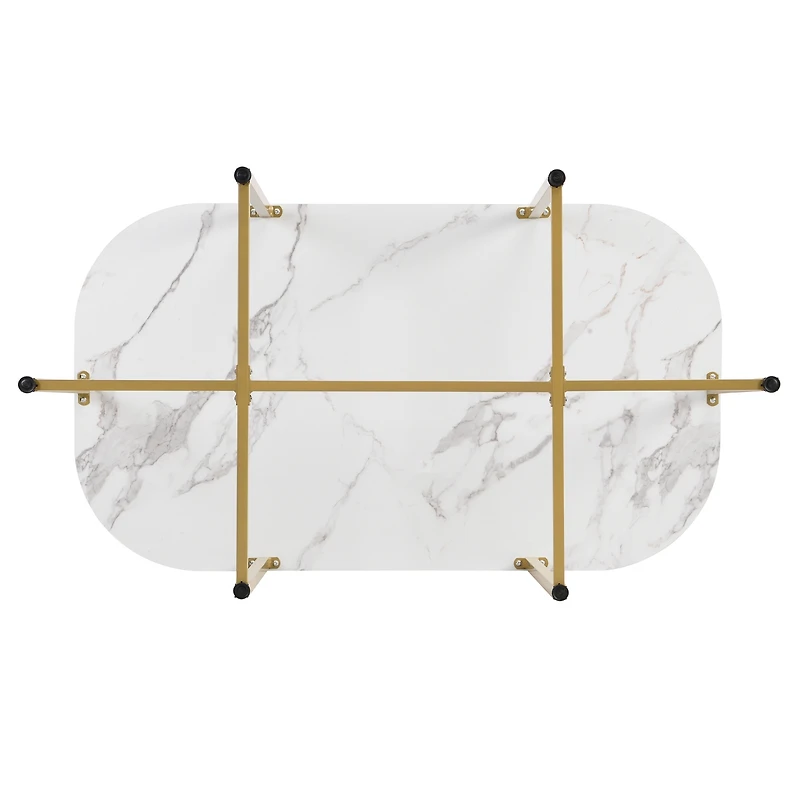 Streamdale Modern 7-Piece Faux Marble Dining Set for 6