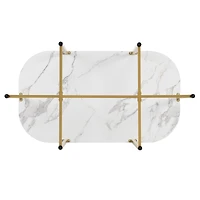 Streamdale Modern 7-Piece Faux Marble Dining Set for 6