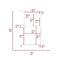 Streamdale Nepenthe 1-Shelf Kitchen Cart With Caster White