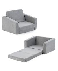 2-in-1 Toddler Fold out Couch Children s Convertible Sofa to Lounger