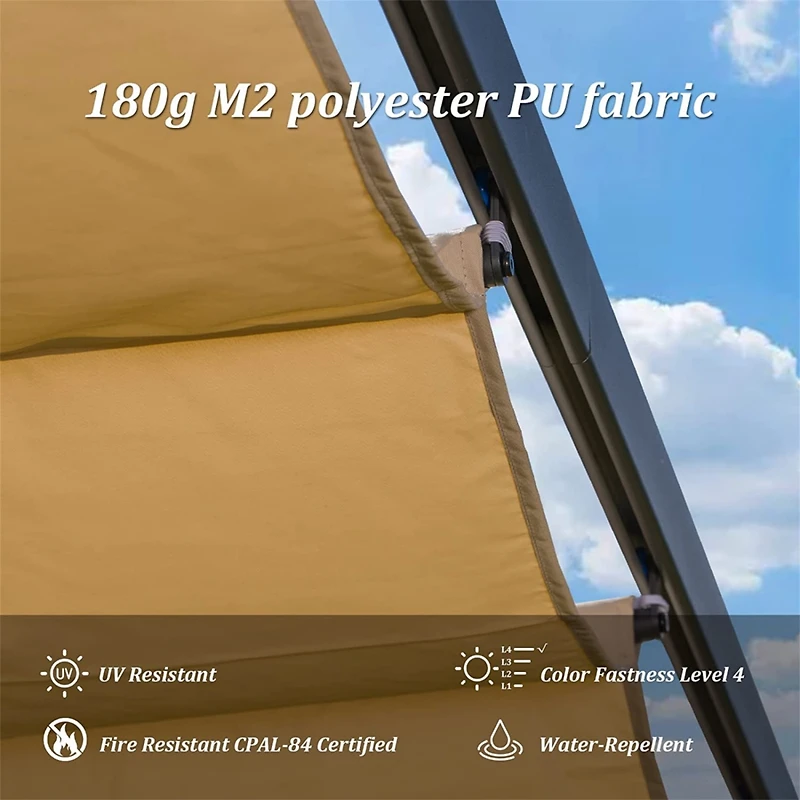 Streamdale Aluminum Pergola Gazebo with Retractable Canopy