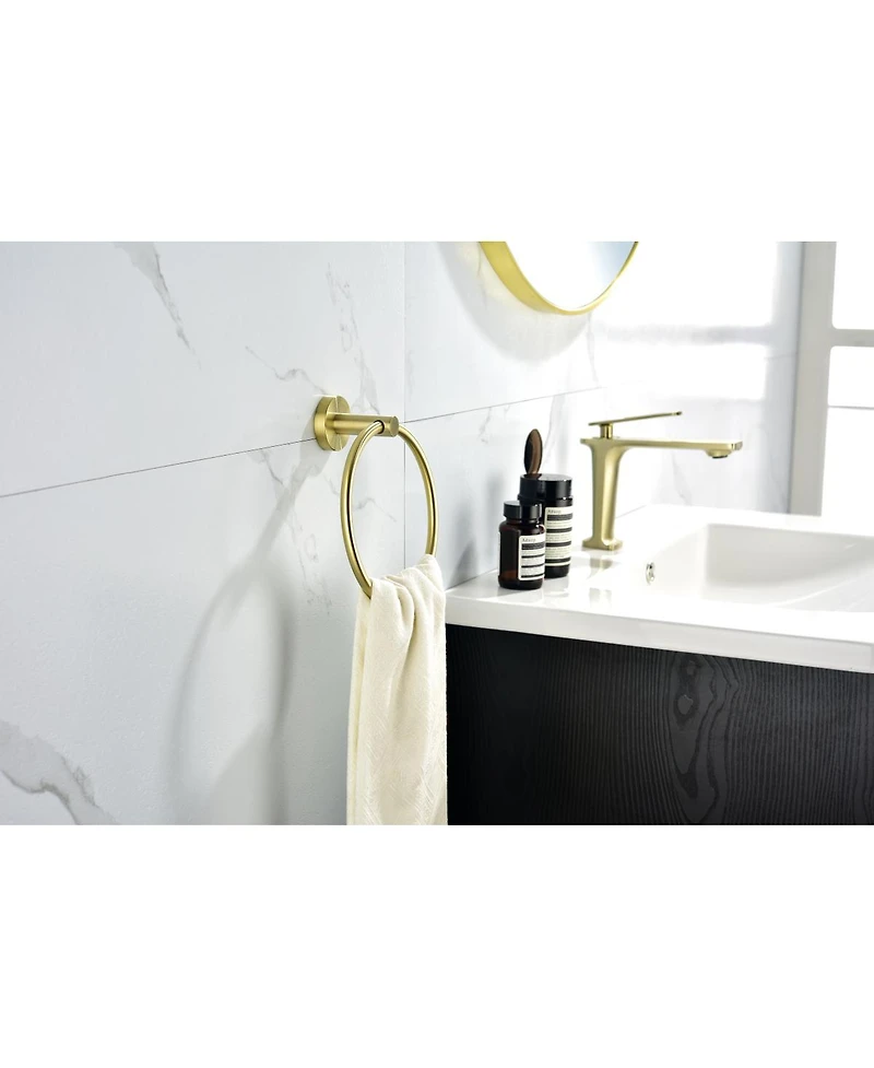 Simplie Fun 6-Piece Brushed Gold Bathroom Hardware Set