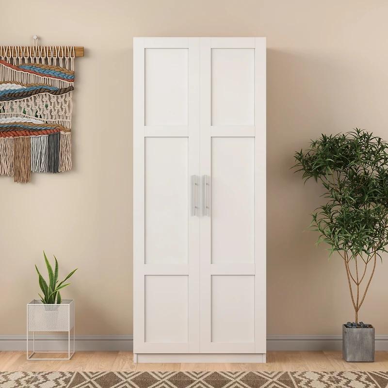 Streamdale 2-Door Wardrobe & Kitchen Cabinet with Storage Spaces