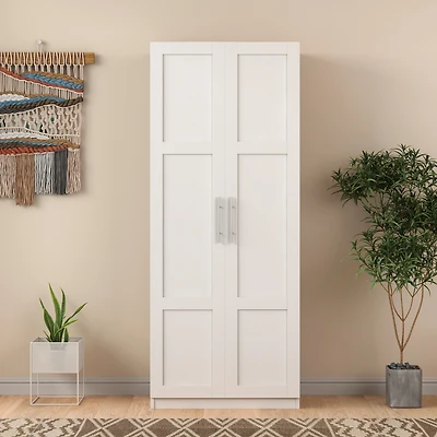 Streamdale 2-Door Wardrobe & Kitchen Cabinet with Storage Spaces