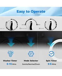 Portable Washing Machine 17.6 lbs Twin Tub Laundry Washer with Drain Pump