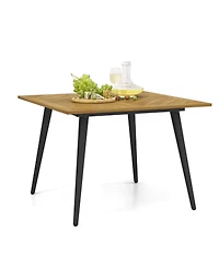 Costway 4-Person 42.5" Outdoor Dining Table with 1.9" Umbrella Hole, Adjustable Foot Pads