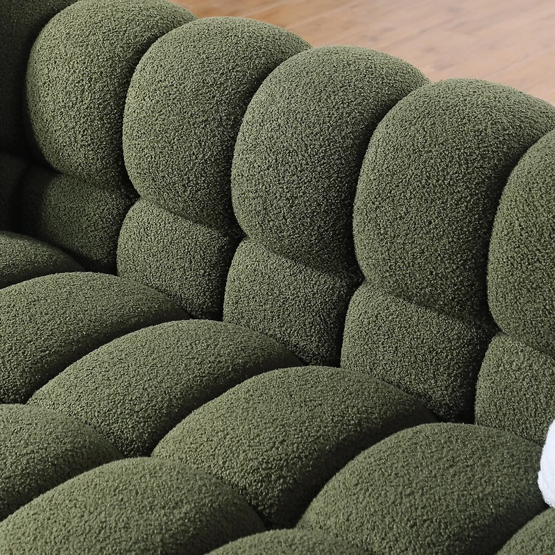 Usa Human Body 3 Seater Olive Green Boucle Sofa