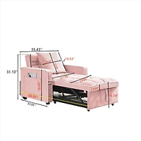 Streamdale 3-in-1 Folding Sofa Bed Chair (Pink)