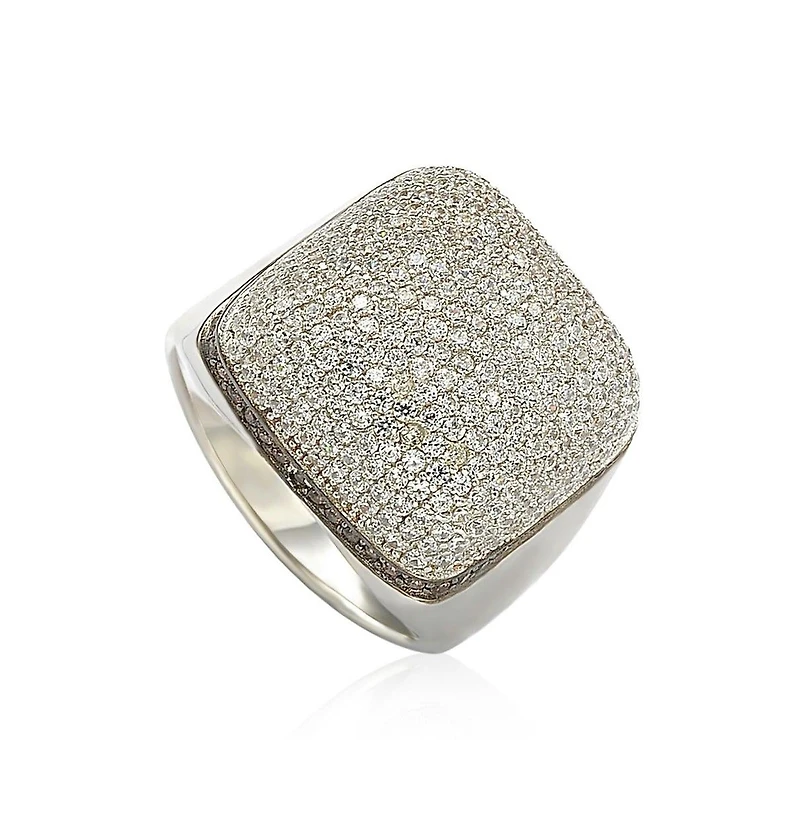 Suzy Levian Sterling Silver Cubic Zirconia Pave Dome Ring