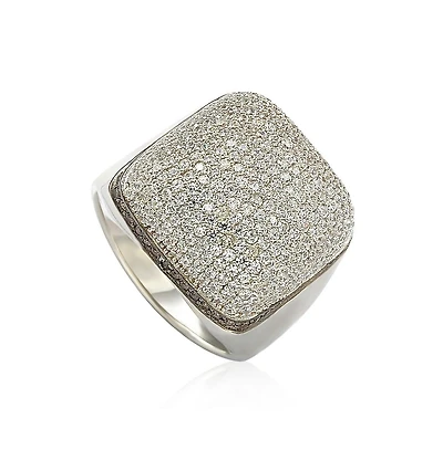Suzy Levian Sterling Silver Cubic Zirconia Pave Dome Ring