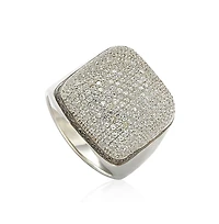 Suzy Levian Sterling Silver Cubic Zirconia Pave Dome Ring