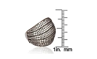 Suzy Levian Sterling Silver Cubic Zirconia Tiered Curved Dome Ring