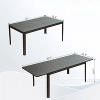 Outdoor Expandable Metal Table for 6-8 People