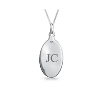 Bling Jewelry Parton Of Safe Travel "Protect Us" Medal Medallion Oval Saint Christopher Pendant Necklace For Women Sterling Silver