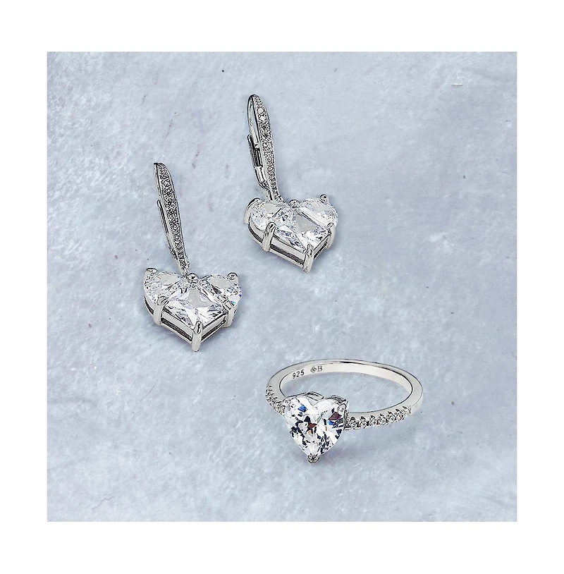 Bling Jewelry Romantic Classic 2.5CTW Heart Shape Solitaire Cubic Zirconia Cz Promise Ring .925 Sterling Silver 1MM Band