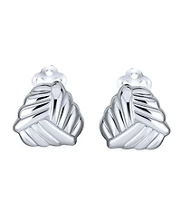 Bling Jewelry Geometric Twist Love Knot Clip On Earrings Polish Shine Non Pierced Ears Sterling Silver Alloy Clip